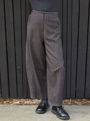 Striped High Waisted Tweed Women's Pants