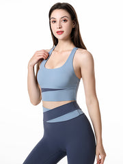 Contrast Color Bra&Leggings Suits