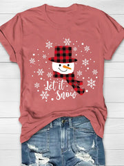 Let It Snow Printed Women's Crew T-shirt