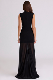 Sexy Sleeveless Hollow Slim-Fitting Patchwork Voile Dress