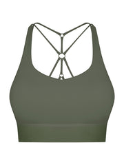 Skinny Wrap Hollow Non-Slip Solid Color Spaghetti-Neck Bra