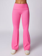 Flared Pants High-Waisted Solid Color Yoga Pants