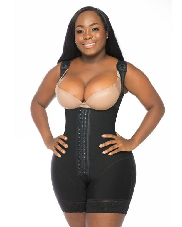 Women's Shapewear Hook and Eye Closure Tummy Control  Adjustable Crotch  Open Bust Bodysuit