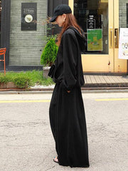 Loose Urban Gray Wide Leg Elastic Waist Pants