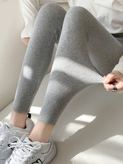 Casual High Waisted Skinny Leg Solid Color Leggings