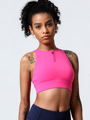 Zip Back Crossover Sports Bra