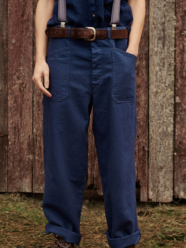 Simple Vintage Workwear Women's Pants