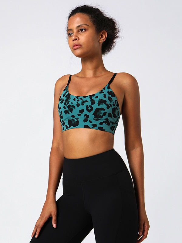 Leopard Print Sling Sports Bra