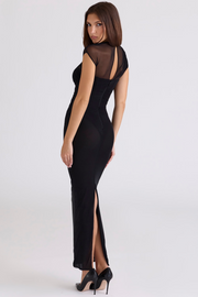 Sexy Sleeveless Stitching Mesh Slim Fit Dress