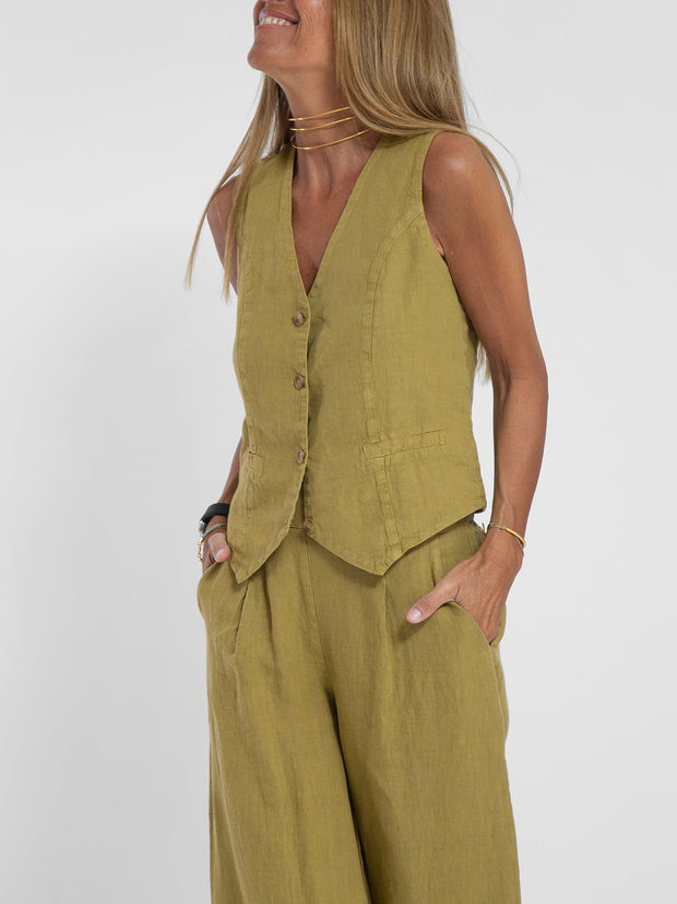 Vest & Pants Cotton Leisure Suit