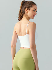 Skinny Wrap Backless Solid Color Spaghetti-Neck Yoga Tops