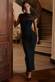 Sexy Sleeveless Stitching Mesh Slim Fit Dress