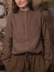 Vintage Cotton And Linen Long-Sleeved Shirt