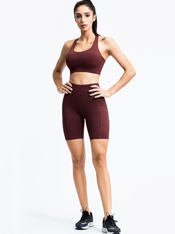 Wrap Solid Quick Dry Sleeveless Yoga Suits