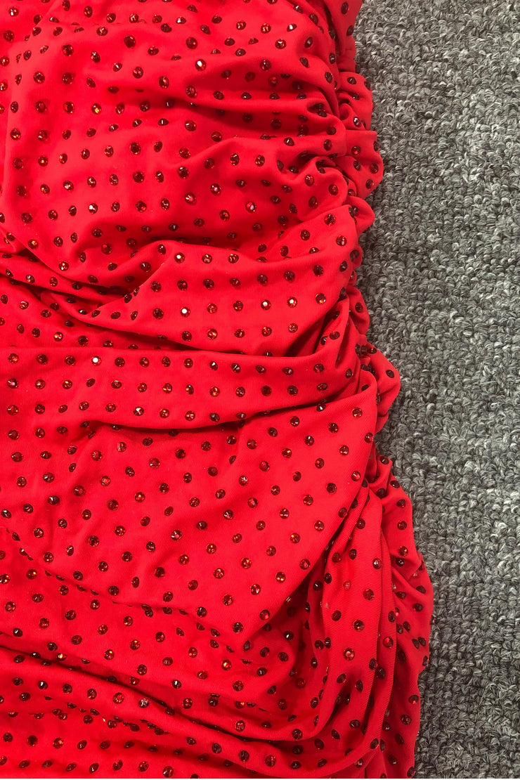 Caits One Shoulder Crystal Cutout Maxi Dress