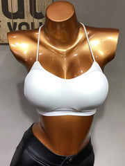 Solid Wrap Backless Spaghetti-Neck Bra