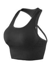 Wrap Breathable Cross Back Solid Sports Bra