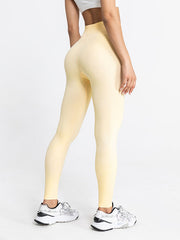 Skinny Wrap Yoga Bottoms High-Waisted Solid Color Leggings