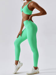 Wrap Skinny Hollow Solid Color Halter-Neck Yoga Suits Suits