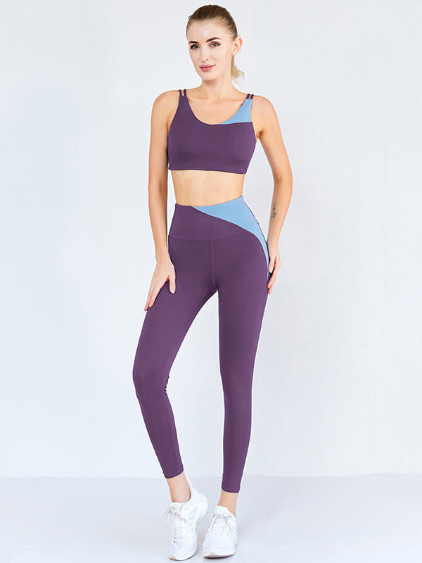 Make It Up Contrast Color Bra&Leggings Sports Suits