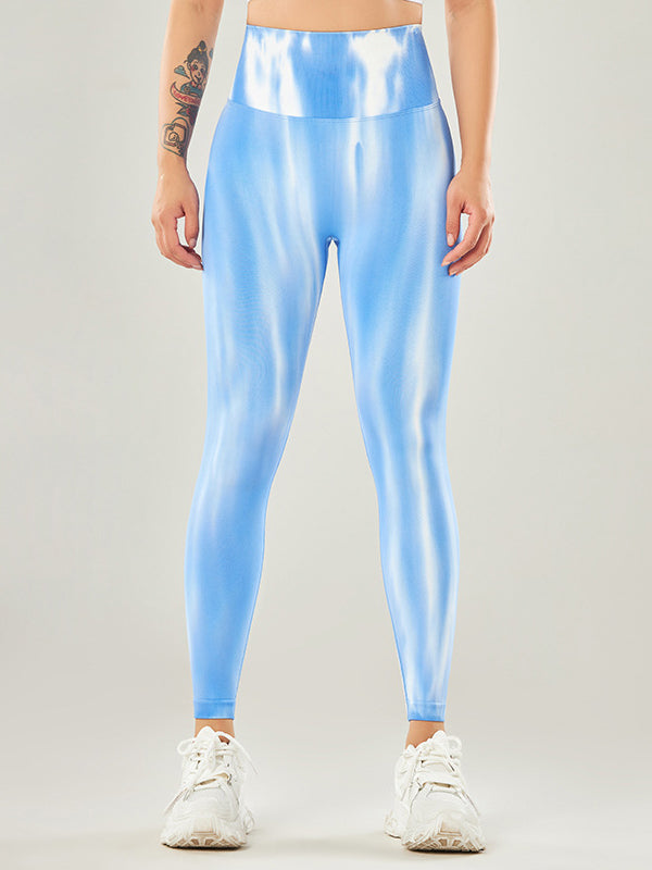 Skinny Wrap Yoga Bottoms High-Waisted Tie-Dyed Tights Leggings