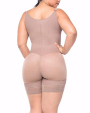 Women's Butt Lifting Open Bust Bodysuit Body Shaper With Zipper Shapewear Slimming Compression Faja With Straps