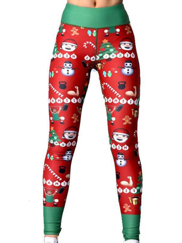 Christmas Printed High Waist Sports Leggings