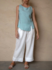 Simple Wide-legged women's Cotton Pants