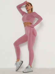 Solid Color Flexible Seamless Four-Piece Sports Suits