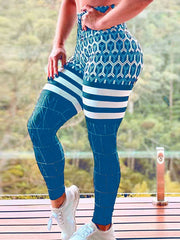 Striped Printed Breathable Skinny Sports Yoga Leggings