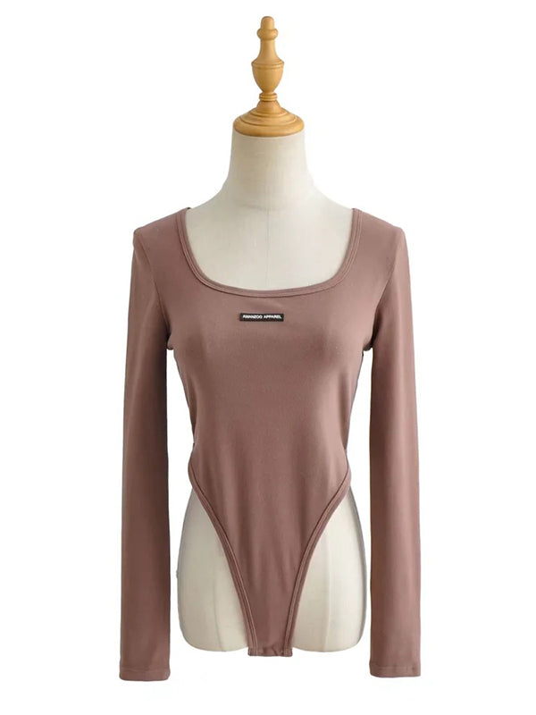 Long Sleeves U-Neck Bodysuits