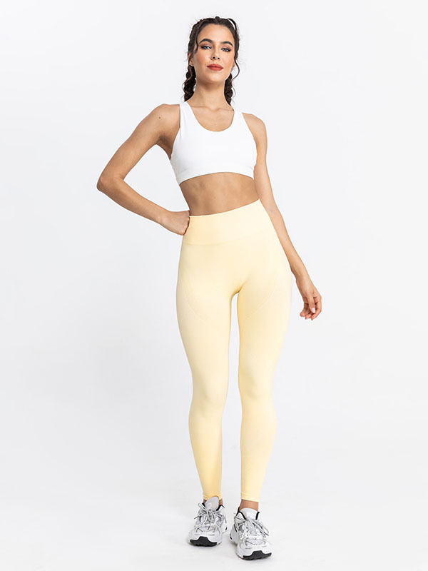 Skinny Wrap Yoga Bottoms High-Waisted Solid Color Leggings