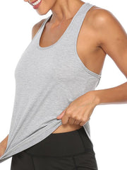 Loose Solid Color Back Hollow Sports Tanks