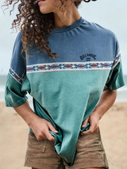 Casual Vintage Print Surf T-Shirt