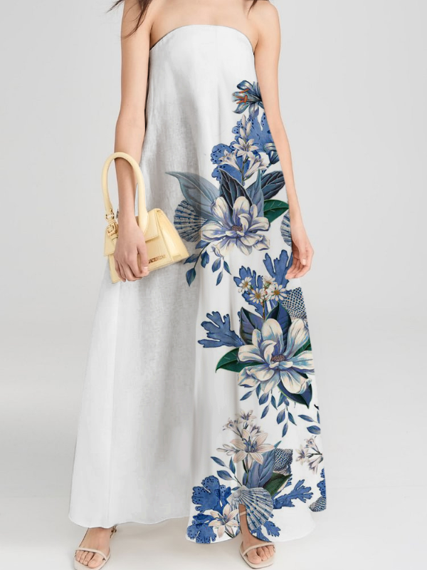 Elegant Printing Stylish Loose Maxi Dress