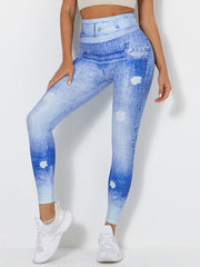 Skinny Wrap High-Waisted Printed Leggings