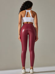 Skinny Leg High-Waisted Solid Color Ninth Pants