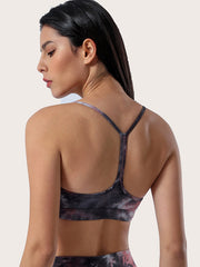 Narrow Strap Tie-Dyed Breathable Sports Bra