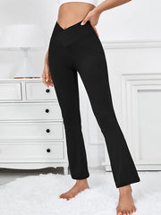 Flared Skinny Yoga Bottoms High-Waisted Solid Color Leggings