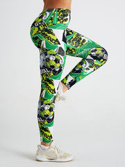 Skinny Leg Wrap Contrast Color Letter Print Printed Leggings