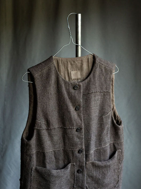 Casual Vintage Linen Ladies Vest