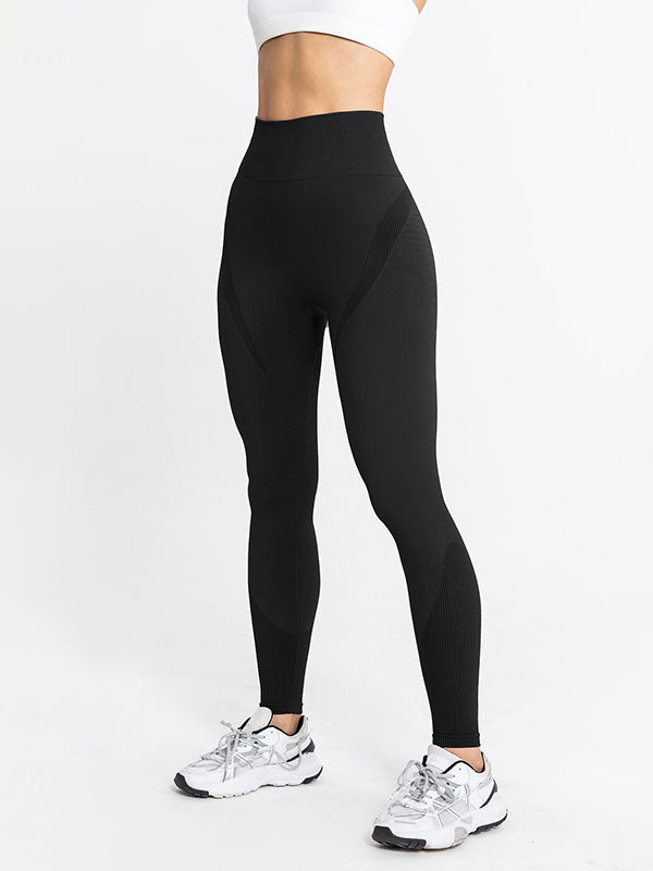 Skinny Wrap Yoga Bottoms High-Waisted Solid Color Leggings