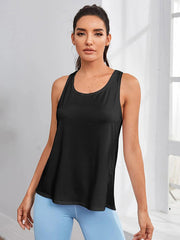 Loose Sleeveless Bandage Casual Solid Color Vest Top