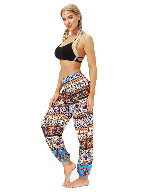 Leisure Digital Printing Wide-Leg Loose Yoga Bloomers