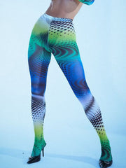 Printed Color High Waisted Leggings