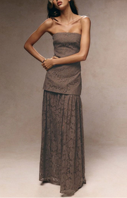 Sexy off-the-Shoulder Tube Top Lace Stitching Dress