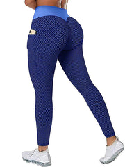 High-Waisted Pocket Hip Lift Solid Color Fitness Yoga Leggings