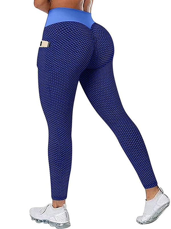 High-Waisted Pocket Hip Lift Solid Color Fitness Yoga Leggings