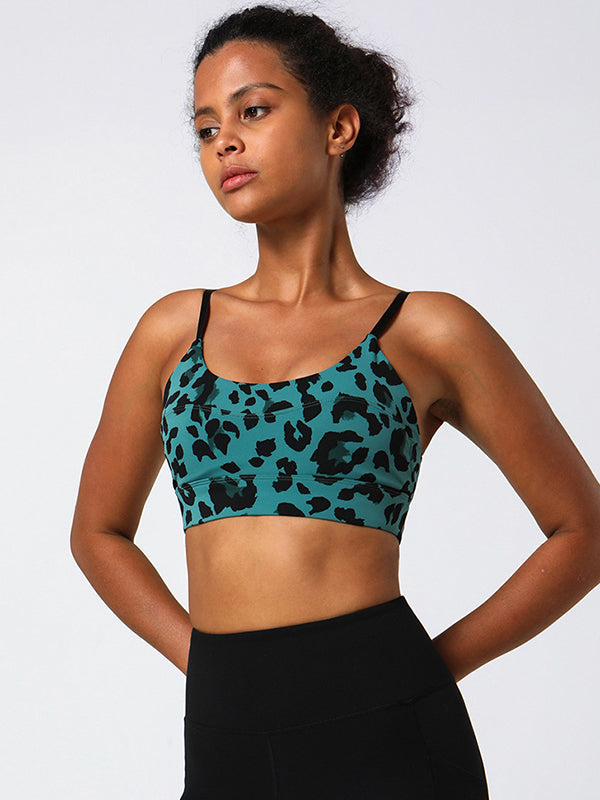 Leopard Print Sling Sports Bra