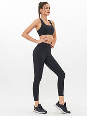 Solid Wrap Sleeveless Yoga Suits